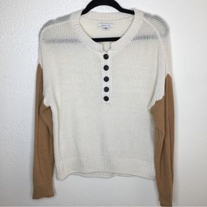 American Eagle Waffle Knit Button Down Popover Sweater M